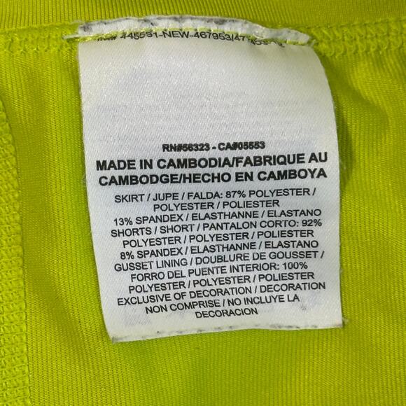 Nike Dri-Fit Skort Womens M Neon Yellow Gray Athletic Flowy Tennis Athleisure - Picture 5 of 6